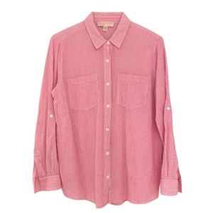 Michael Kors Womens Striped Button Down